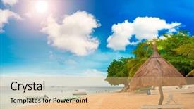  Presentation with tiki - Cool new presentation with tiki hut on the beach backdrop and a coral colored foreground