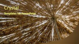  Presentation with tiki - Beautiful slide deck featuring tiki-umbrella-patterns-from-inside backdrop and a tawny brown colored foreground