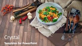  Presentation with basmati rice white rice rice - Presentation design enhanced with tikka-massala-chicken-basmati-rice background and a coral colored foreground