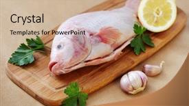  Presentation with ready - PPT layouts consisting of tilapia - ready to be cooked background and a  colored foreground