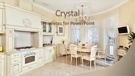  Presentation with classic ornaments - Beautiful slide deck featuring tile floor patterns - classic style kitchen and dining backdrop and a soft green colored foreground
