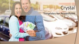  Presentation with money - Audience pleasing slides consisting of tile showroom - excited couple holding money backdrop and a  colored foreground