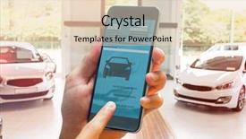  Presentation with smartphone - Slide deck enhanced with tile showroom - hand holding smartphone against view background and a lemonade colored foreground