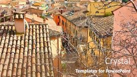  Presentation with italy - Slide deck enhanced with tiled-roofs-of-small-italian background and a coral colored foreground