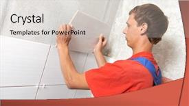  Presentation with tile wall seamless - Beautiful theme featuring vintage blank open notebook isolated on white background backdrop and a white colored foreground