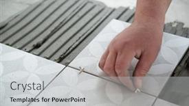  Presentation with renovation - PPT layouts enhanced with tiler-laying-the-ceramic-tile background and a light gray colored foreground