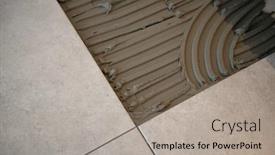  Presentation with house building - Audience pleasing slide deck consisting of tiler-laying-the-ceramic-tile backdrop and a light gray colored foreground