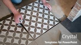  Presentation with home renovation - Beautiful slides featuring tiler-laying-the-ceramic-tile backdrop and a gray colored foreground