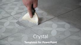  Presentation with renovation - Beautiful slide deck featuring tiler-laying-the-ceramic-tile backdrop and a gray colored foreground