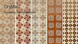  Presentation with antique mosaic tiles - Amazing PPT layouts having tiles in brown and orange backdrop and a  colored foreground