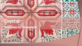  Presentation with photograph - Slides with tiles in turquoise and orange background and a coral colored foreground