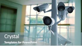  Presentation with cctv camera - Beautiful slide set featuring tiles slide - cctv camera against foyer area backdrop and a light blue colored foreground