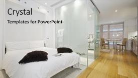  Presentation with apartment - Slide deck with tiles slide - contemporary suite apartment with living background and a light gray colored foreground