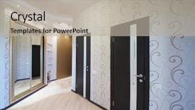  Presentation with sliding doors - Amazing slide set having tiles slide - hallway with two doors backdrop and a mint green colored foreground