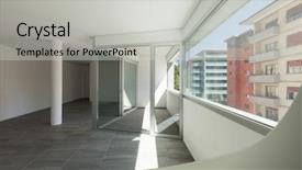  Presentation with automotive interior inside car - Theme enhanced with tiles slide - interior of empty apartment wide background and a light gray colored foreground