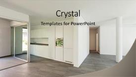 Presentation with wide - Audience pleasing theme consisting of tiles slide - interior of empty apartment wide backdrop and a light gray colored foreground