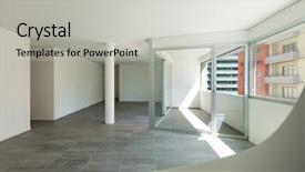 Presentation with wide - Beautiful presentation theme featuring tiles slide - interior of empty apartment wide backdrop and a  colored foreground