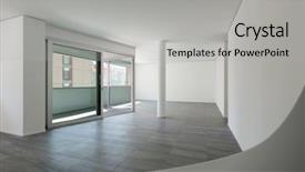  Presentation with wide - Presentation theme featuring tiles slide - interior of empty apartment wide background and a  colored foreground