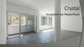  Presentation with automotive interior inside car - PPT theme consisting of tiles slide - interior of empty apartment wide background and a  colored foreground