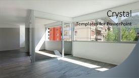  Presentation with automotive interior inside car - Slides featuring tiles slide - interior of empty apartment wide background and a  colored foreground