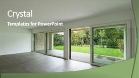  Presentation with apartment - PPT theme enhanced with tiles slide - interior of new apartment empty background and a gray colored foreground