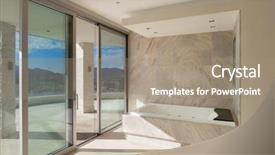  Presentation with room interior design - Slide set featuring tiles slide - interior wide room with marble background and a coral colored foreground