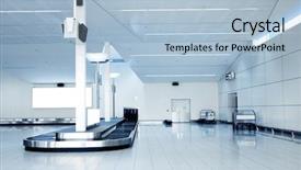  Presentation with luggage - Colorful presentation theme enhanced with tiles slide - luggage pickup at an airport backdrop and a  colored foreground