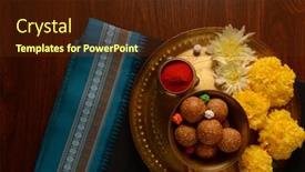  Presentation with january - Slides featuring tilgul-or-teel-laddu-flowers background and a tawny brown colored foreground