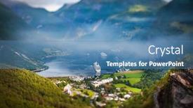  Presentation with beautiful nature - Theme having tilt-shift-lens-geiranger-fjord background and a teal colored foreground