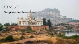  Presentation with lens - Slides featuring tilt-shift-lens-jaswant-thada background and a light gray colored foreground