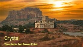  Presentation with lens - Presentation theme having tilt-shift-lens-jaswant-thada background and a tawny brown colored foreground