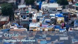  Presentation with metropolitan - Presentation theme featuring tilt-shift-lens-jodhpur background and a ocean colored foreground