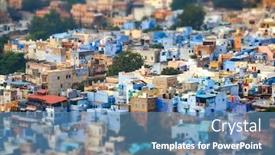  Presentation with jodhpur - Audience pleasing presentation theme consisting of tilt-shift-lens-jodhpur backdrop and a teal colored foreground
