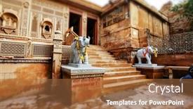  Presentation with lens - Presentation theme having tilt-shift-lens-laxminath-temple background and a coral colored foreground