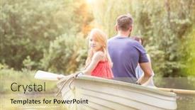  Presentation with boating - Slide set consisting of tilt-shot-of-happy-mid background and a soft green colored foreground