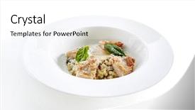  Presentation with white cheese - Theme having tim with a crispy chicken background and a white colored foreground