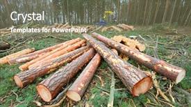  Presentation with timber harvest - Beautiful PPT theme featuring timber and harvester backdrop and a gray colored foreground