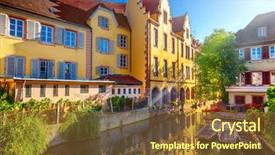  Presentation with hotel de ville or town - Audience pleasing presentation consisting of timber bridge - town of colmar backdrop and a tawny brown colored foreground