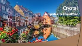 Presentation with town planning - Theme enhanced with timber bridge - town of colmar background and a teal colored foreground
