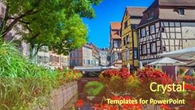  Presentation with small town - Theme enhanced with timber bridge - town of colmar background and a tawny brown colored foreground