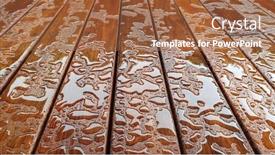  Presentation with rain - Colorful presentation theme enhanced with timber-deck-after-rain-wet backdrop and a coral colored foreground