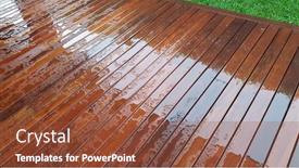  Presentation with australian - Cool new slide set with timber-deck-after-rain-wet backdrop and a tawny brown colored foreground
