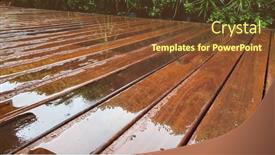  Presentation with rain - Presentation design enhanced with timber-deck-after-rain-wet background and a tawny brown colored foreground