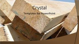  Presentation with construction site construction - Slides consisting of timber for house rafter framing background and a lemonade colored foreground