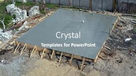  Presentation with building foundation - PPT layouts with timber-formwork-with-metal-reinforcement background and a gray colored foreground