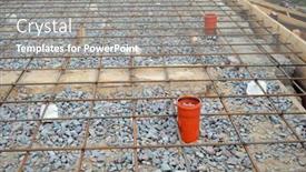  Presentation with building foundation - Colorful slide deck enhanced with timber-formwork-with-metal-reinforcement backdrop and a gray colored foreground