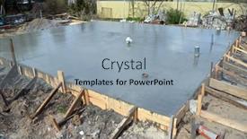  Presentation with building foundation - Theme having timber-formwork-with-metal-reinforcement background and a light blue colored foreground