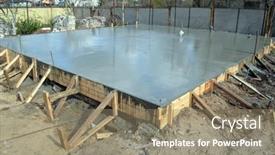  Presentation with building foundation - Slide deck featuring timber-formwork-with-metal-reinforcement background and a coral colored foreground