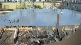  Presentation with reinforcement - Colorful presentation design enhanced with timber-formwork-with-metal-reinforcement backdrop and a light blue colored foreground