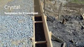  Presentation with building foundation - Cool new slide set with timber-formwork-with-metal-reinforcement backdrop and a violet colored foreground